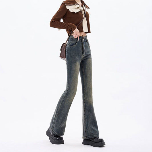Women's SHOWLONG Jeans High waisted loose and slimming elastic pants