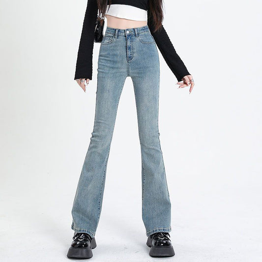 Women's SHOWLONG Jeans New Elastic Flare Pants