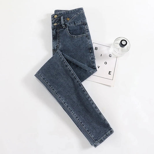 Women's SHOWLONG Jeans 2024 New High Waist Elastic Pants